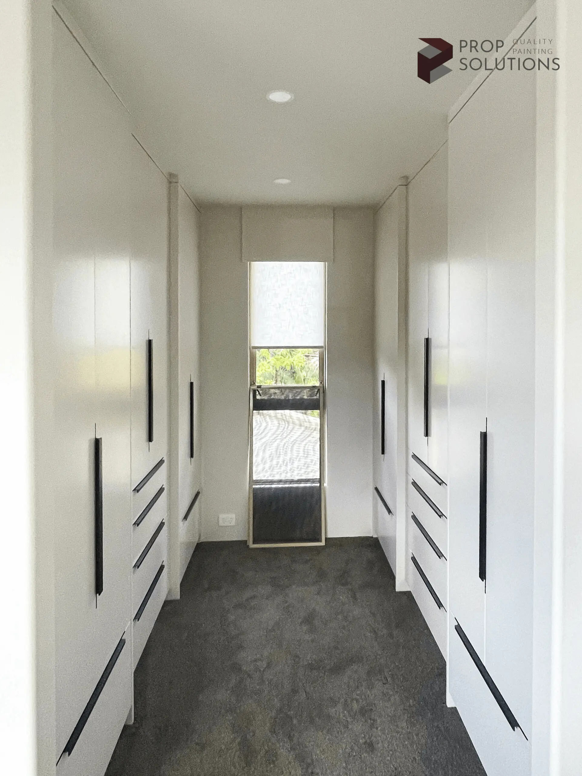 painted walk in wardrobe